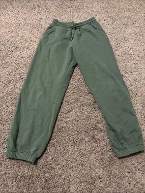 Gap Teen Green Fleece Joggers with Drawstring Waist